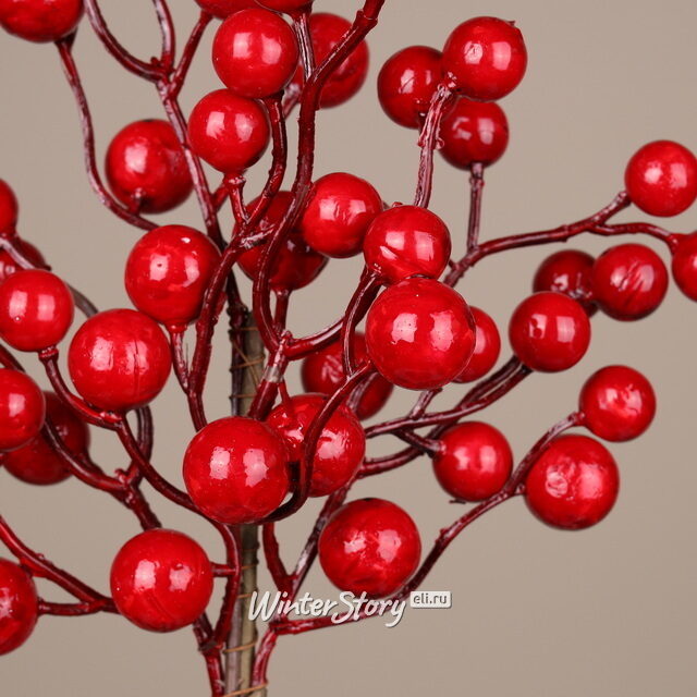 Декоративная ветка с ягодами Red Berry 35 см Christmas Deluxe (Кристмас Делюкс)