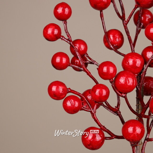 Декоративная ветка с ягодами Red Berry 35 см Christmas Deluxe (Кристмас Делюкс)