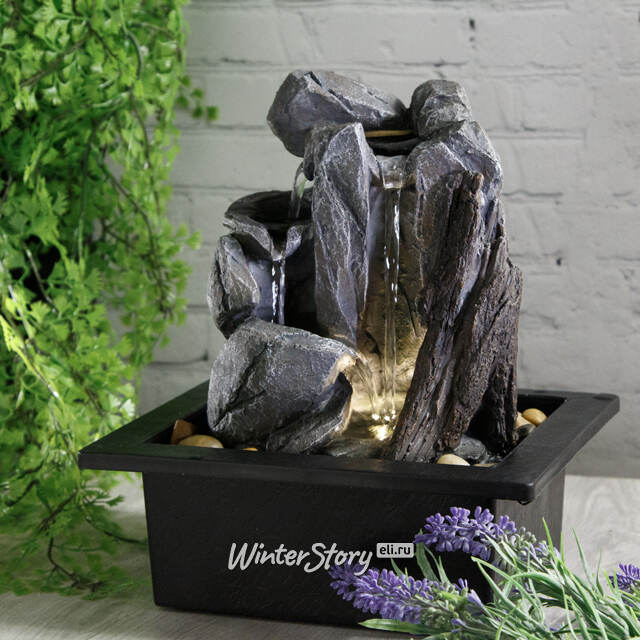 Настольный фонтан Корфос 24 см с LED подсветкой Kaemingk