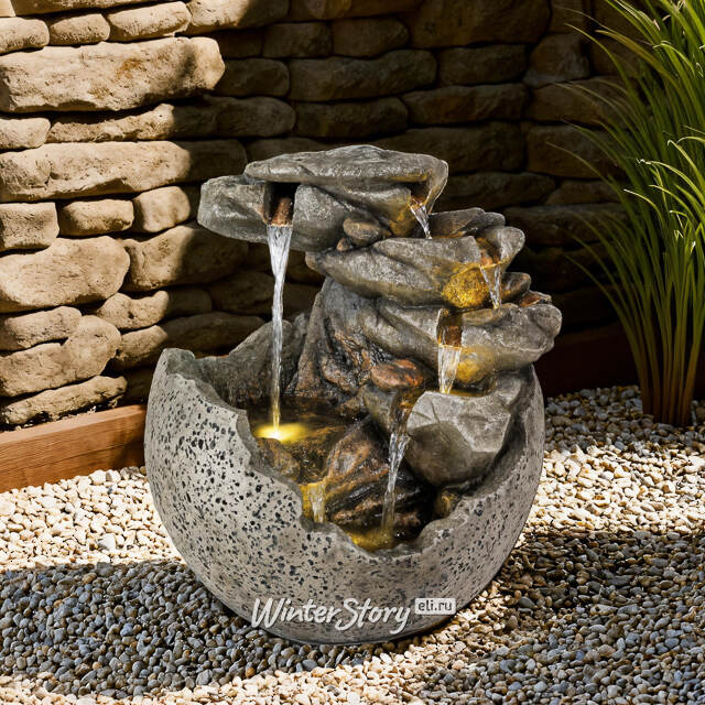 Декоративный фонтан Рейнфолл 60 см с LED подсветкой Winter Deco