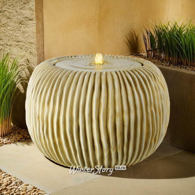 Декоративный фонтан шар Ritteri 56 см кремовый, с LED подсветкой Kaemingk