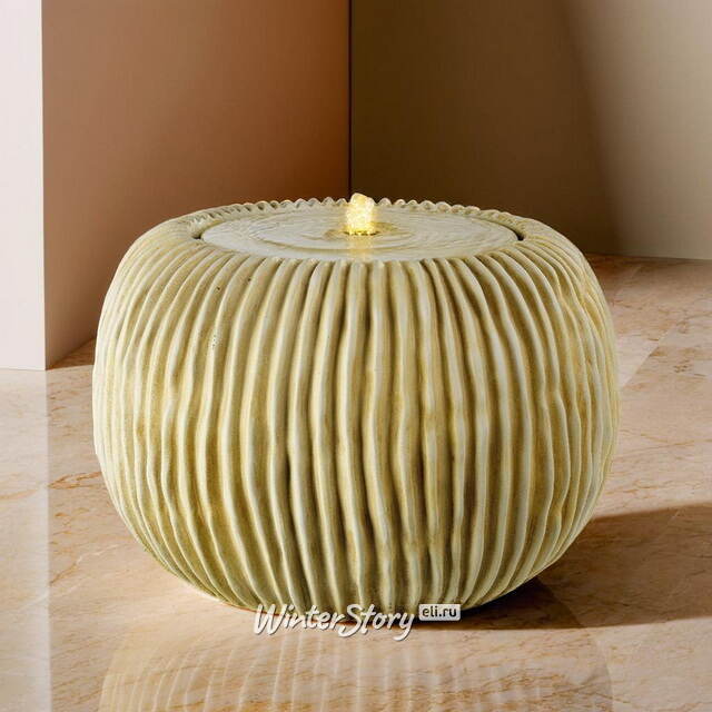 Декоративный фонтан шар Ritteri 56 см кремовый, с LED подсветкой Kaemingk