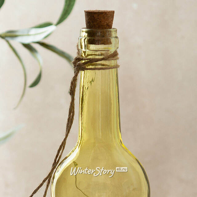 Садовый светильник - бутылка Solar Firefly на солнечной батарее 31 см, 10 теплых белых LED ламп, светло-оливковый, IP44 Kaemingk