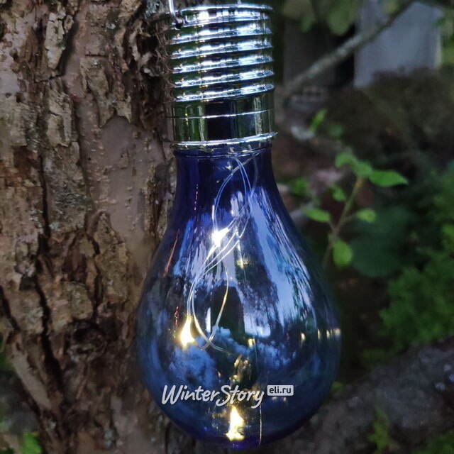 Подвесной светильник на солнечной батарее Лампочка Solar Colors 14 см с теплыми белыми LED, синий, IP44 Kaemingk