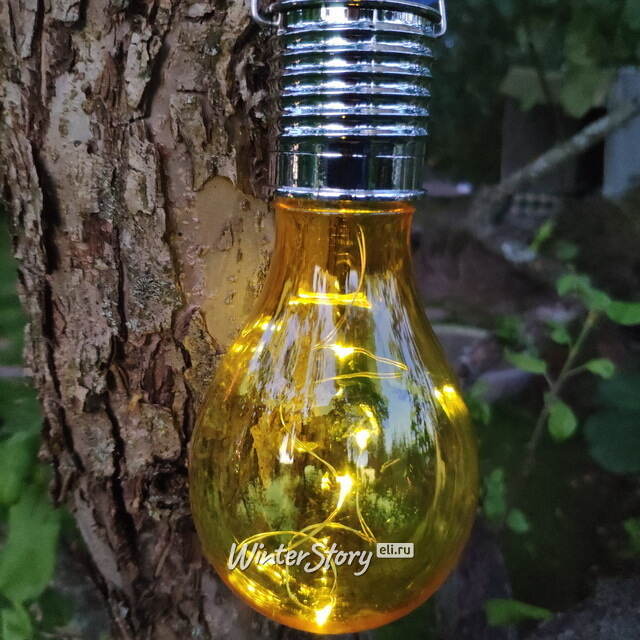 Подвесной светильник на солнечной батарее Лампочка Solar Colors 14 см с теплыми белыми LED, жёлтый, IP44 Kaemingk