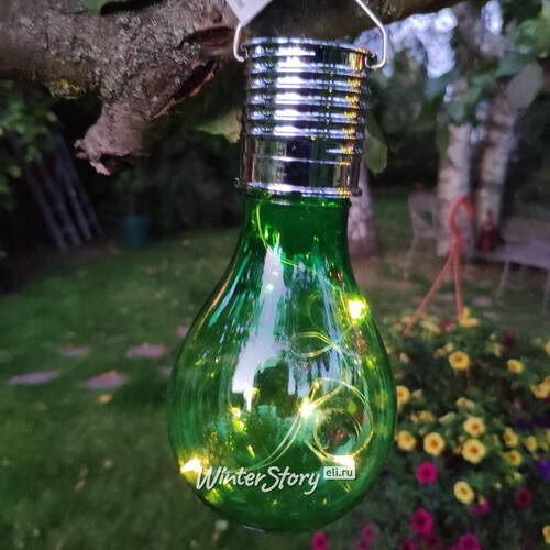 Подвесной светильник на солнечной батарее Лампочка Solar Colors 14 см с теплыми белыми LED, зелёный, P44 Kaemingk