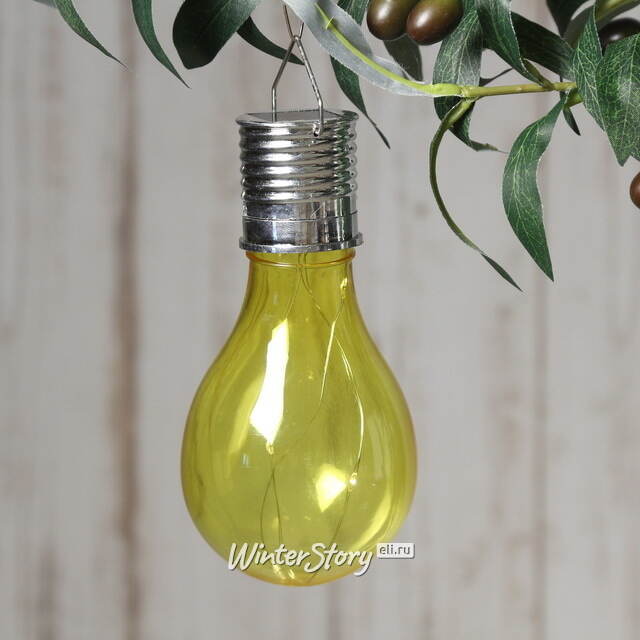 Подвесной светильник на солнечной батарее Лампочка Solar Colors 14 см с теплыми белыми LED, жёлтый, IP44 Kaemingk