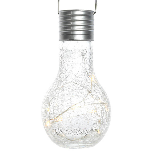 Подвесной солнечный светильник Лампочка Solar Crystal 17 см с теплыми белыми LED, IP44 Kaemingk