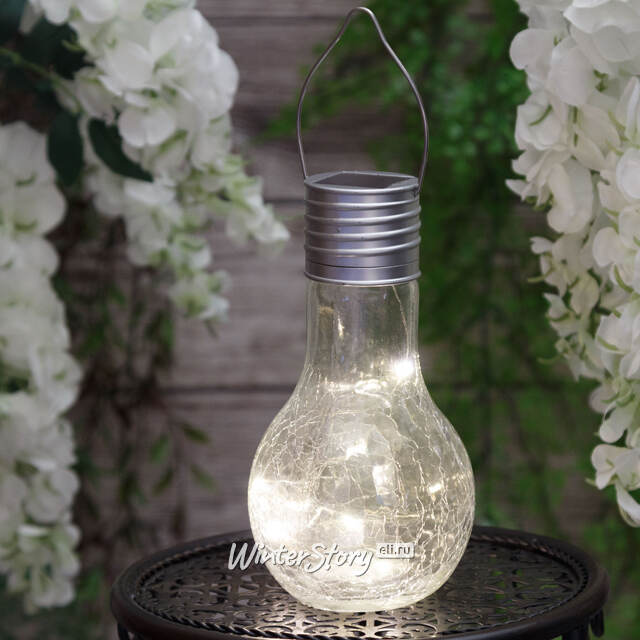 Подвесной солнечный светильник Лампочка Solar Crystal 17 см с теплыми белыми LED, IP44 Kaemingk