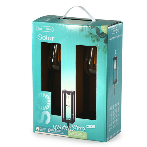 Садовые фонари на солнечной батарее Solar Ravenna 28*10 см, 2 шт, черные, IP44 Kaemingk