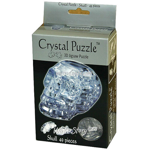 3Д пазл Череп, серебро, 8 см, 49 эл. Crystal Puzzle
