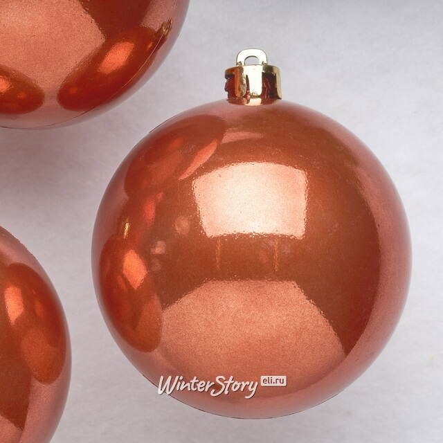 Набор пластиковых шаров Terra Brown 8 см, 6 шт, mix Kaemingk