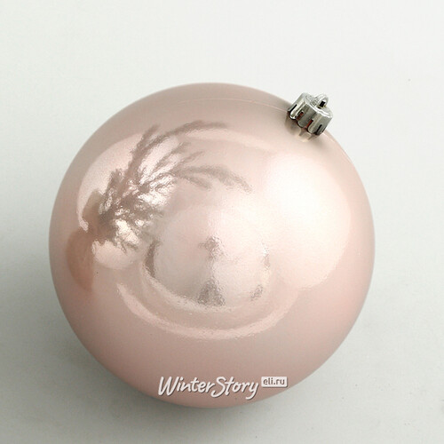Пластиковый шар 14 см розовый бутон глянцевый Winter Deco