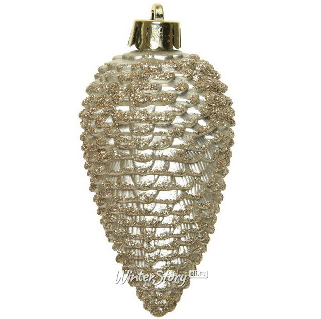 Елочная игрушка Шишка 12*7 см перламутровые, 4 шт, пластик Winter Deco