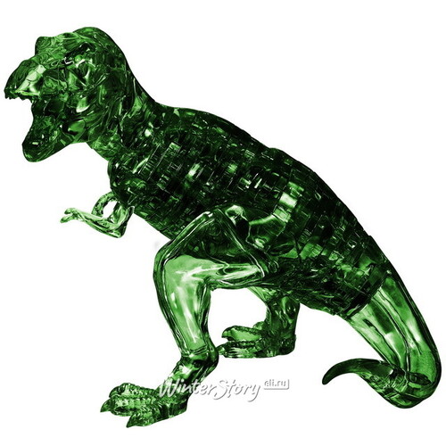 3Д пазл Динозавр T-Rex, 14 см, зеленый, 49 эл. Crystal Puzzle