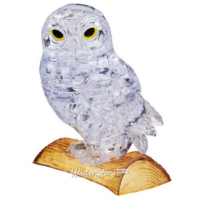 3Д пазл Белая Сова, 9 см, 39 эл Crystal Puzzle