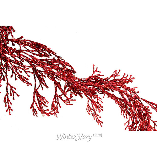 Декоративная ветка Искрящаяся красная 180 см Billiet