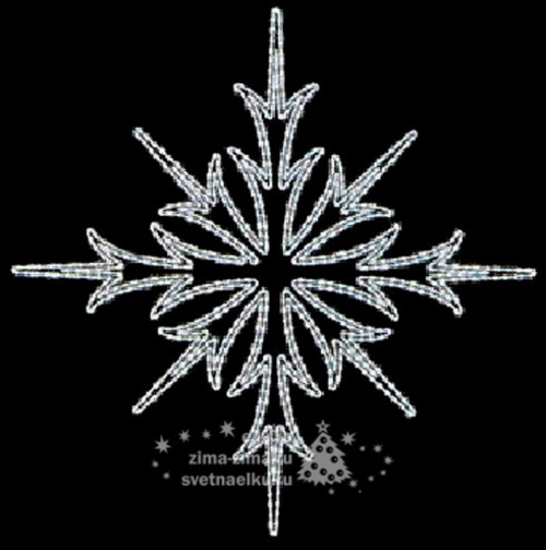Макушка Снежинка уличная Экспо холодная белая, 180 см, LED дюралайт Царь Елка