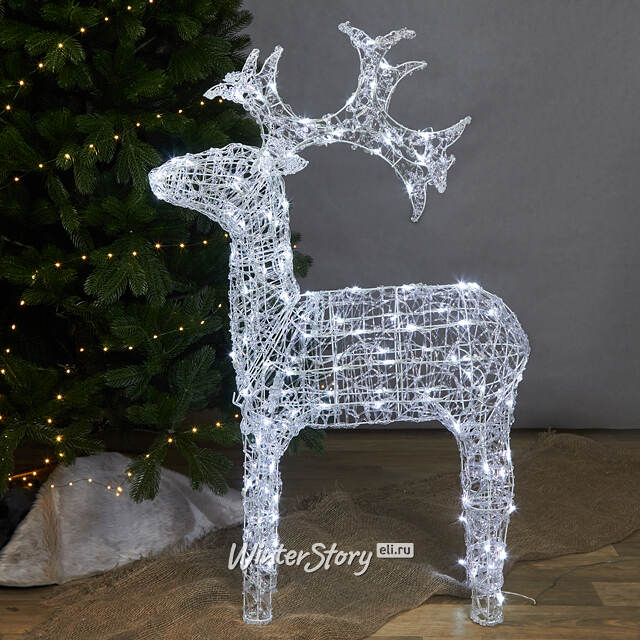 Олень светящийся Ажурный 120 см, 120 холодных белых LED ламп, IP44 Kaemingk