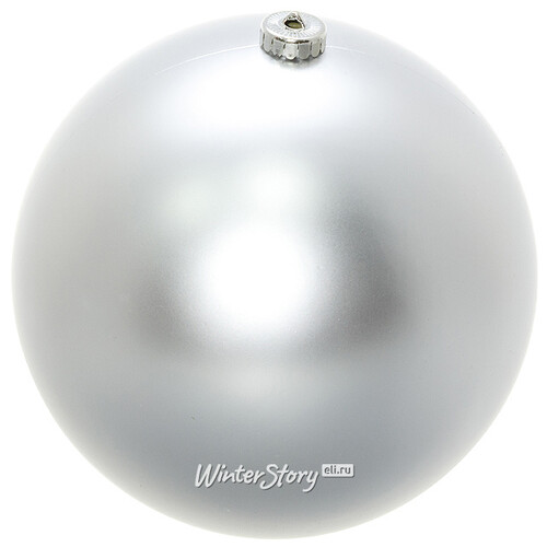 Пластиковый шар 20 см серебряный матовый Kaemingk/Winter Deco