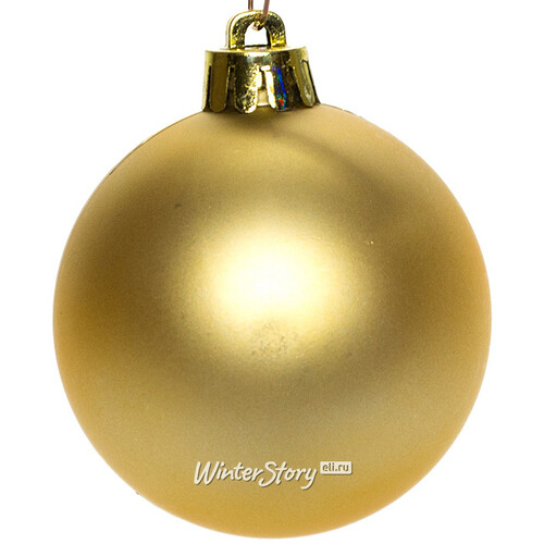 Набор пластиковых матовых шаров 6 см золотой, 12 шт Kaemingk/Winter Deco