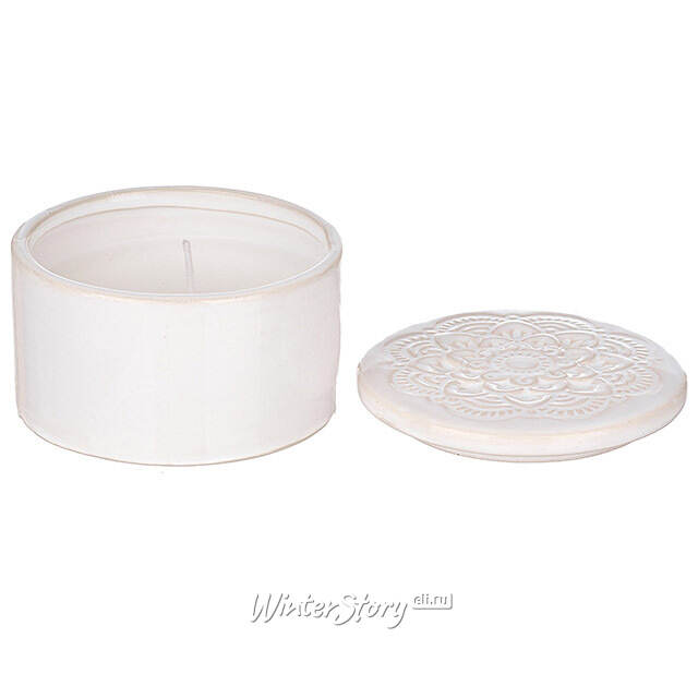 Ароматическая свеча Cotton Rocher 10 см, в фарфоровом стакане Koopman