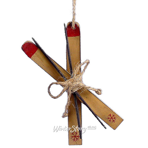 Деревянная елочная игрушка Зимняя история - Лыжи 11 см, подвеска Lang