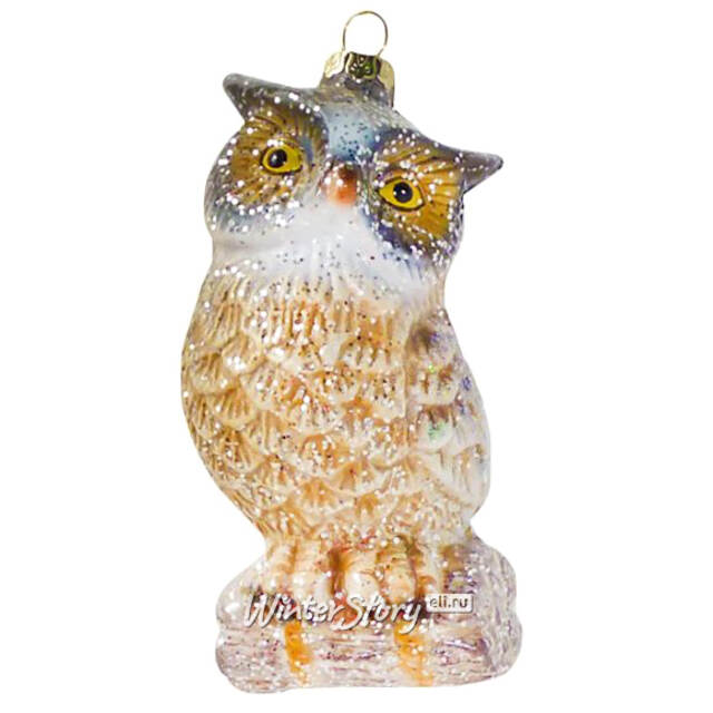 Елочная игрушка Сова Матильда, 12 см, пластик, подвеска Новогодняя Сказка
