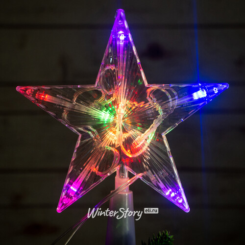 Светодиодная звезда на елку Разноцветное Сияние 16 см Новогодняя Сказка