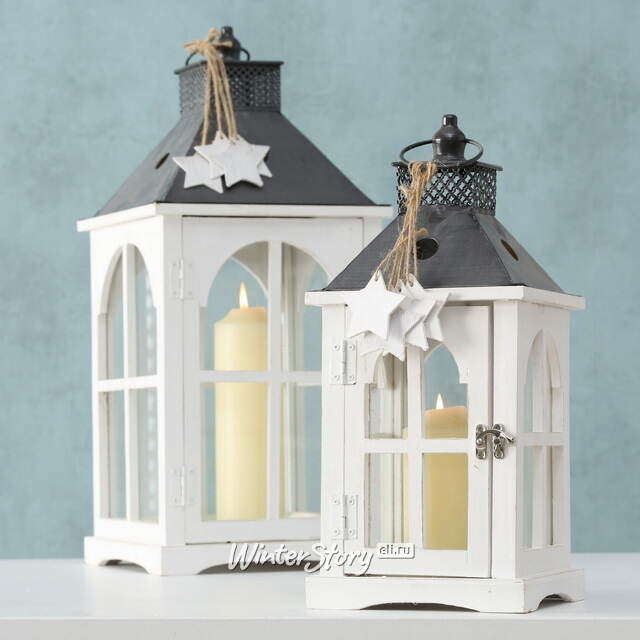 Набор деревянных подсвечников-фонарей Тальберг 39-55 см, 2 шт Boltze