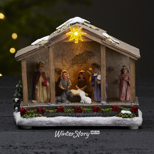 Рождественский вертеп - композиция Рождество 19*14 см с подсветкой на батарейках Star Trading