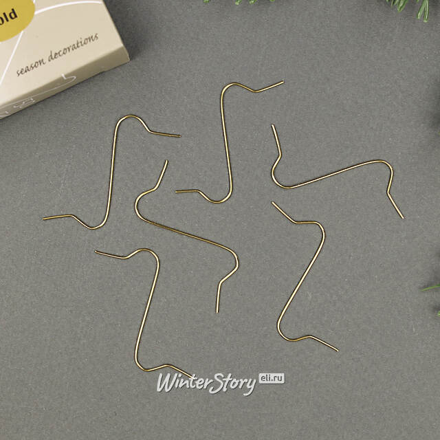 Крючки для елочных игрушек 3.5 см, 50 шт, золотые Kaemingk