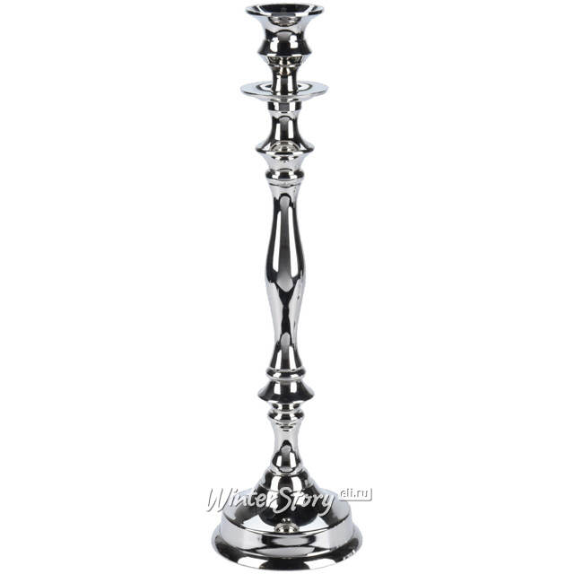 Металлический подсвечник для 1 свечи Марэль 37 см серебряный Koopman