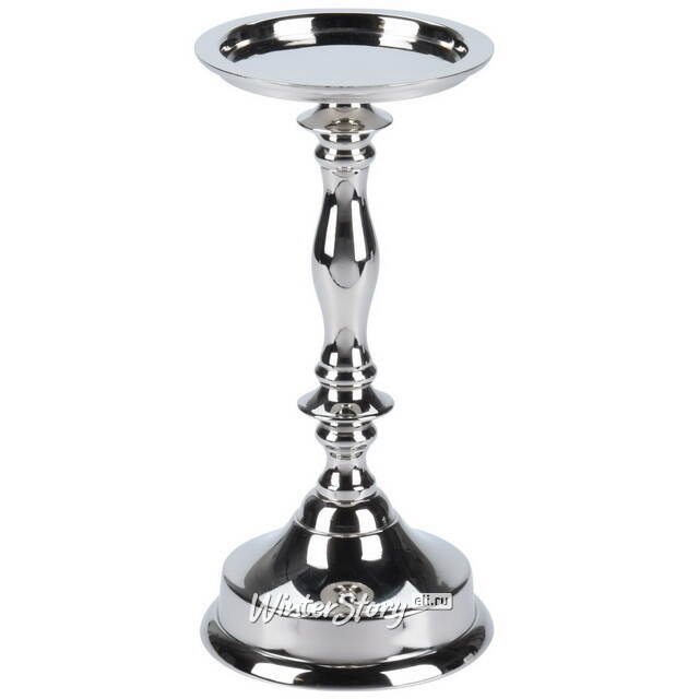 Металлический подсвечник для 1 свечи Марэль 22 см серебряный Koopman