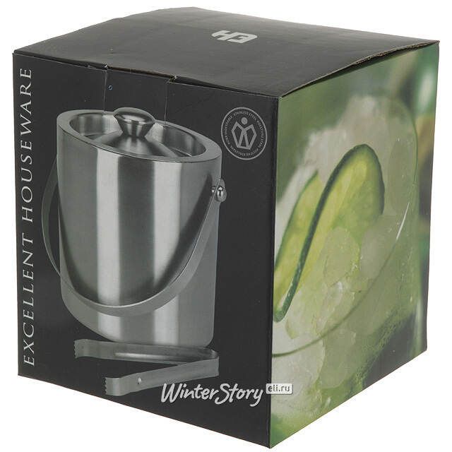 Ведерко для льда с крышкой и щипцами, 15*16 см Koopman