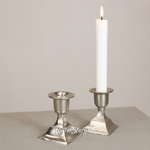 Декоративный подсвечник для 1 свечи Дориус 8 см серебряный Koopman