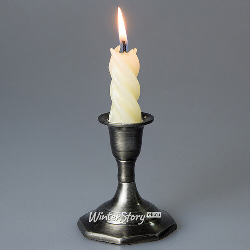 Подсвечник Милано на 1 свечу 8*7 см черненое серебро, многогранное основание Koopman