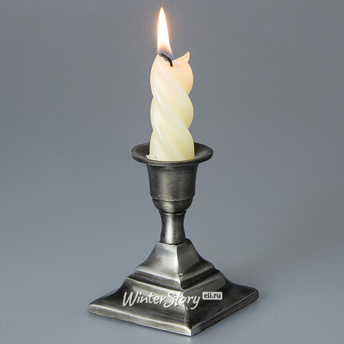 Подсвечник Милано на 1 свечу 8*7 см черненое серебро, квадратное основание Koopman