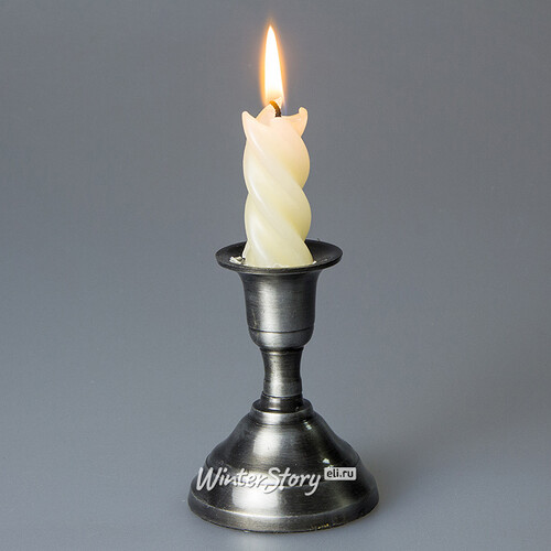 Подсвечник Милано на 1 свечу 8*7 см черненое серебро, круглое основание Koopman
