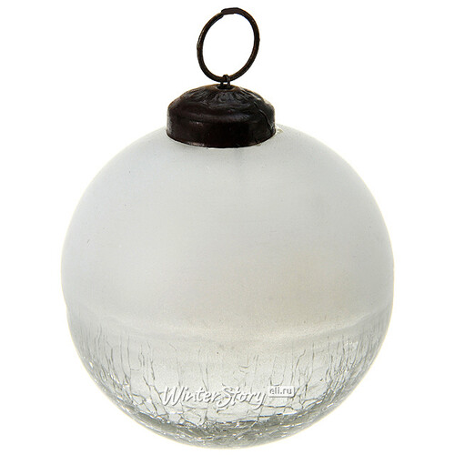Винтажный шар Ледяное Царство 8 см прозрачный, стекло Koopman
