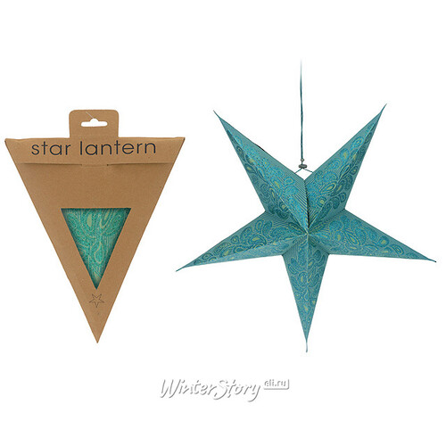 Объемная звезда из бумаги Изысканная 40*17 см голубая Koopman