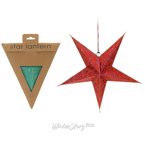 Объемная звезда из бумаги Изысканная 60*25 см красная Koopman