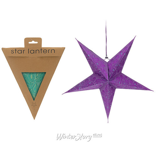 Объемная звезда из бумаги Изысканная 60*25 см сливовая Koopman