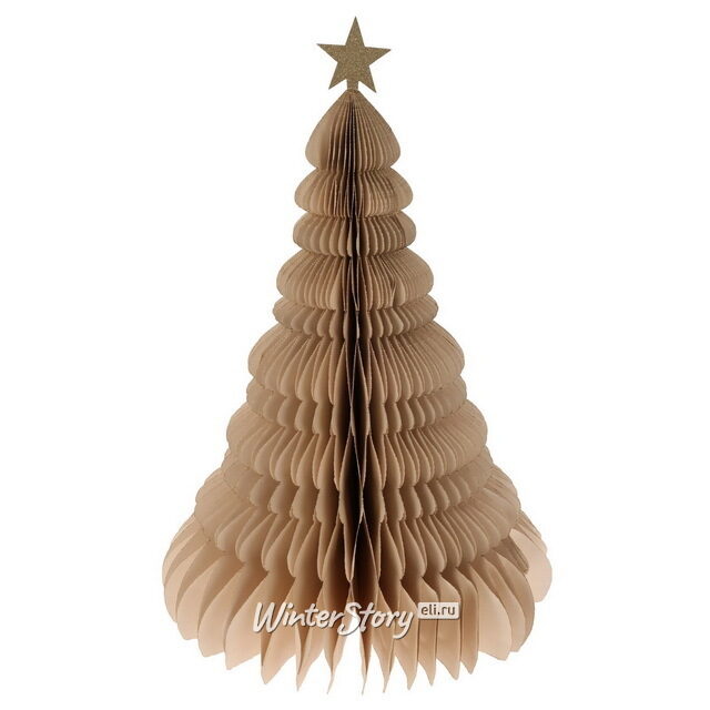 Объемная елка из бумаги Вингарда 40 см бежевая Koopman (Купман)