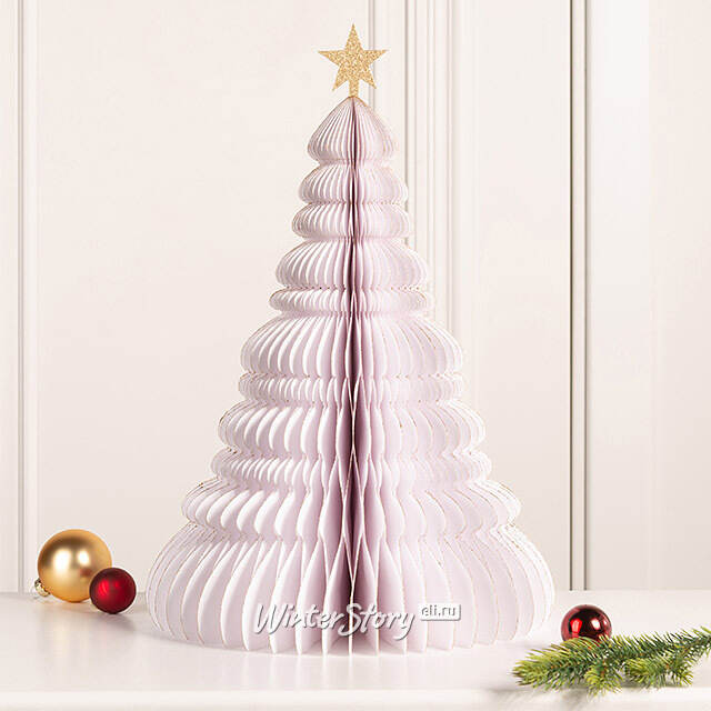 Объемная елка из бумаги Вингарда 40 см розовая Koopman