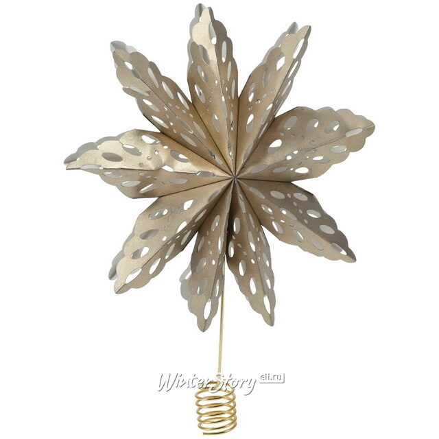 Верхушка на елку Hannah 30 см бежевая, бумага Koopman