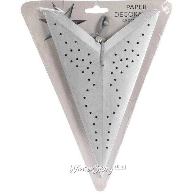 Подвесная звезда из бумаги Инес 45 см серебристая Koopman