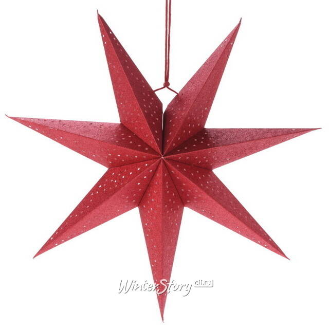 Подвесная звезда из бумаги Инес 45 см красная Koopman