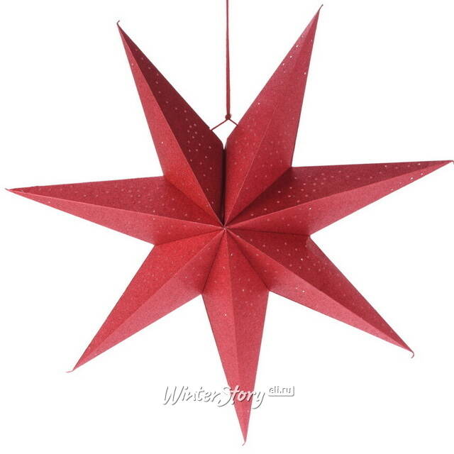Подвесная звезда из бумаги Инес 60 см красная Koopman