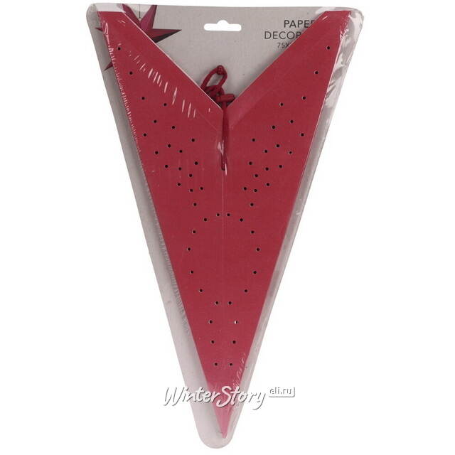 Подвесная звезда из бумаги Инес 75 см красная Koopman